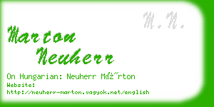 marton neuherr business card